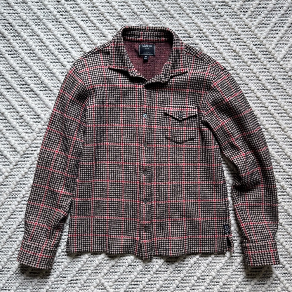 Todd Snyder - Wool Knit Houndstooth Shirt - Size M